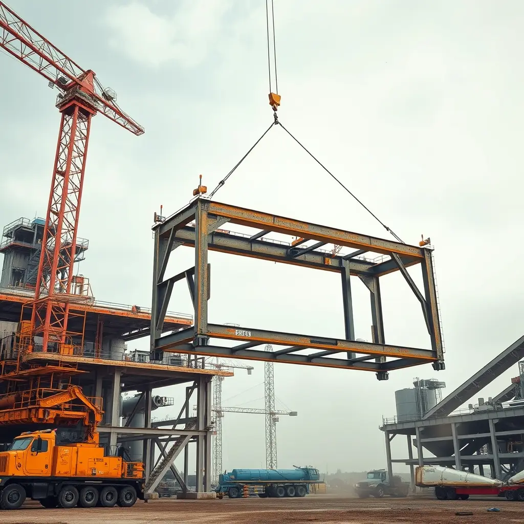 Montaža čelične konstrukcije industrijskog postrojenja